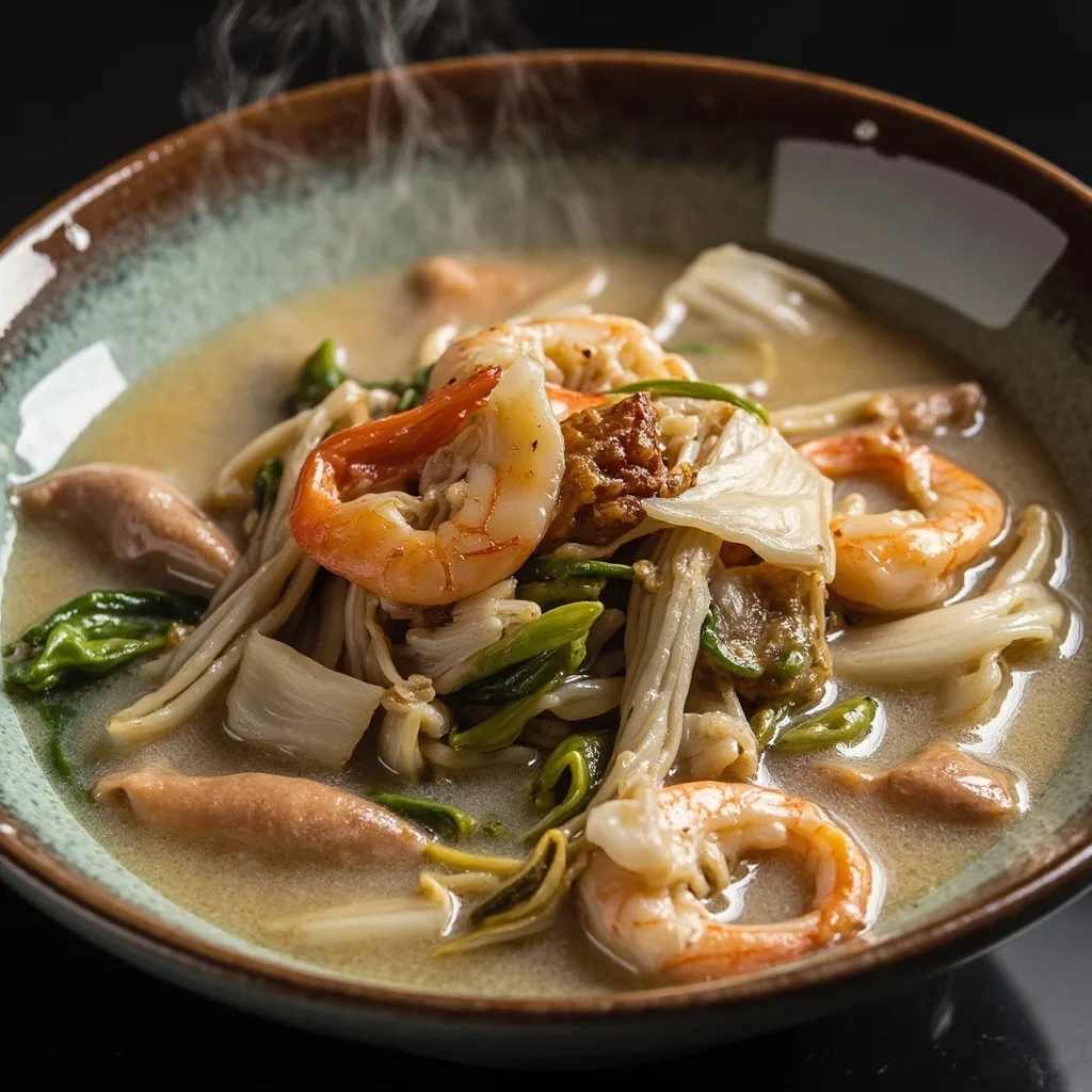 Soupe d'anguille effilochée