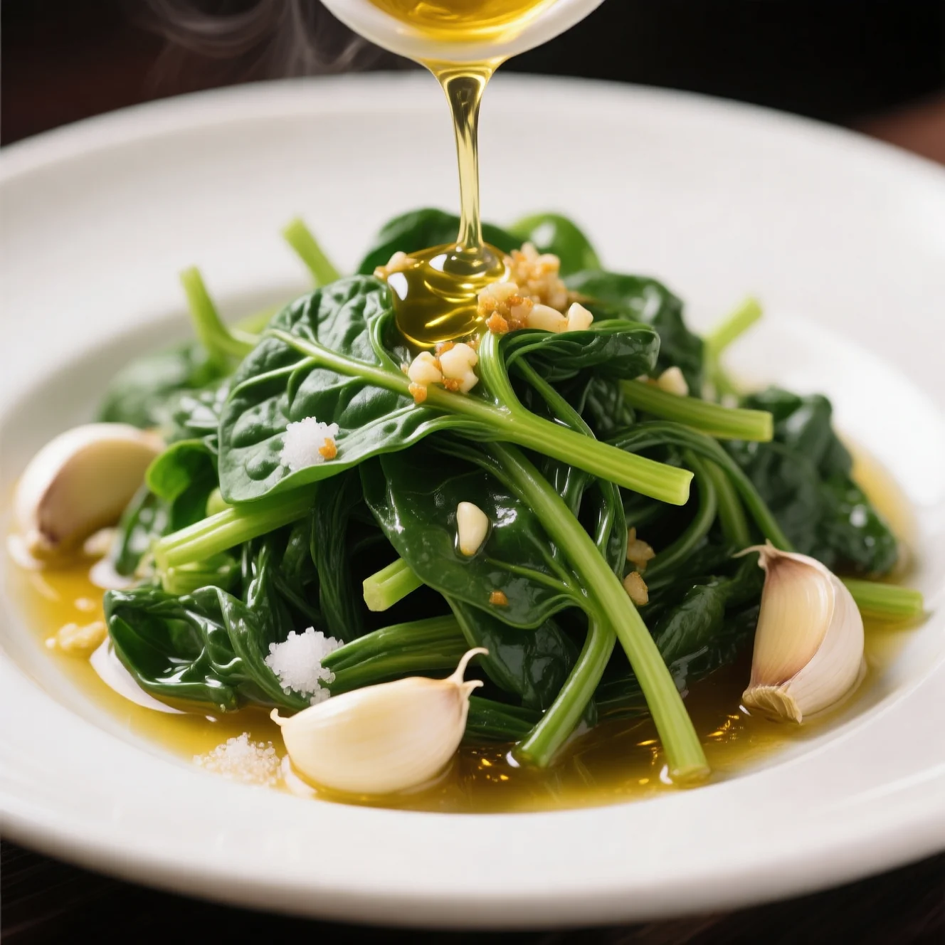 Épinards à l'ail et à l'huile