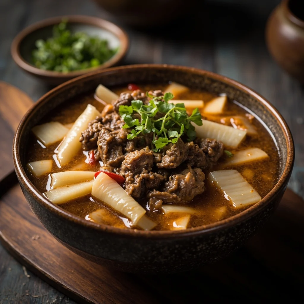 Agneau braisé aux radis