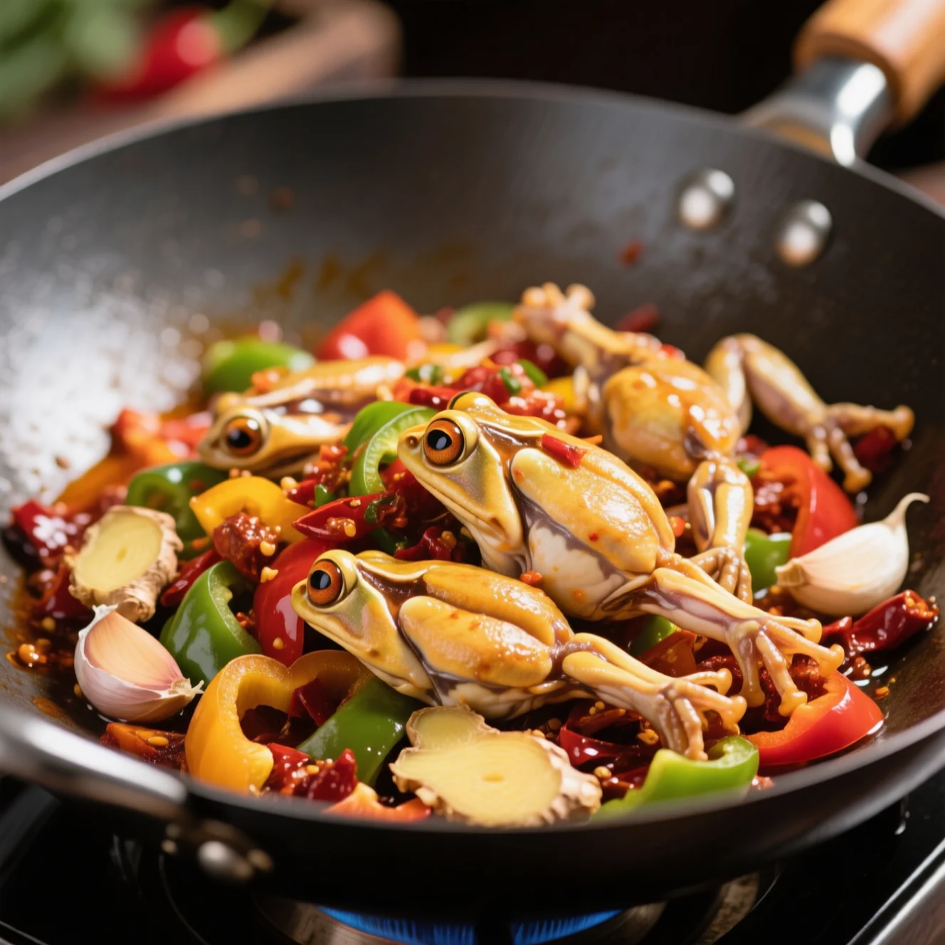 Cuisses de grenouille au pot épicé