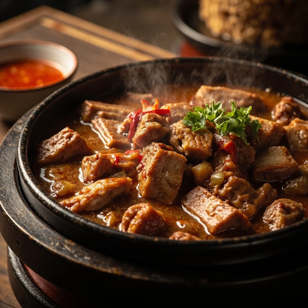 Hot Pot de Côtelettes de Porc