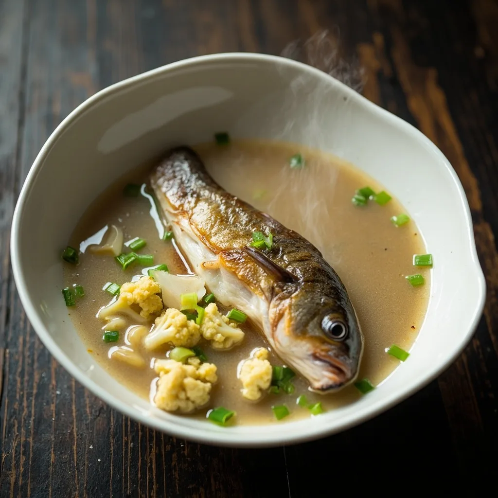 Crucian Carp and Cauliflower Soup