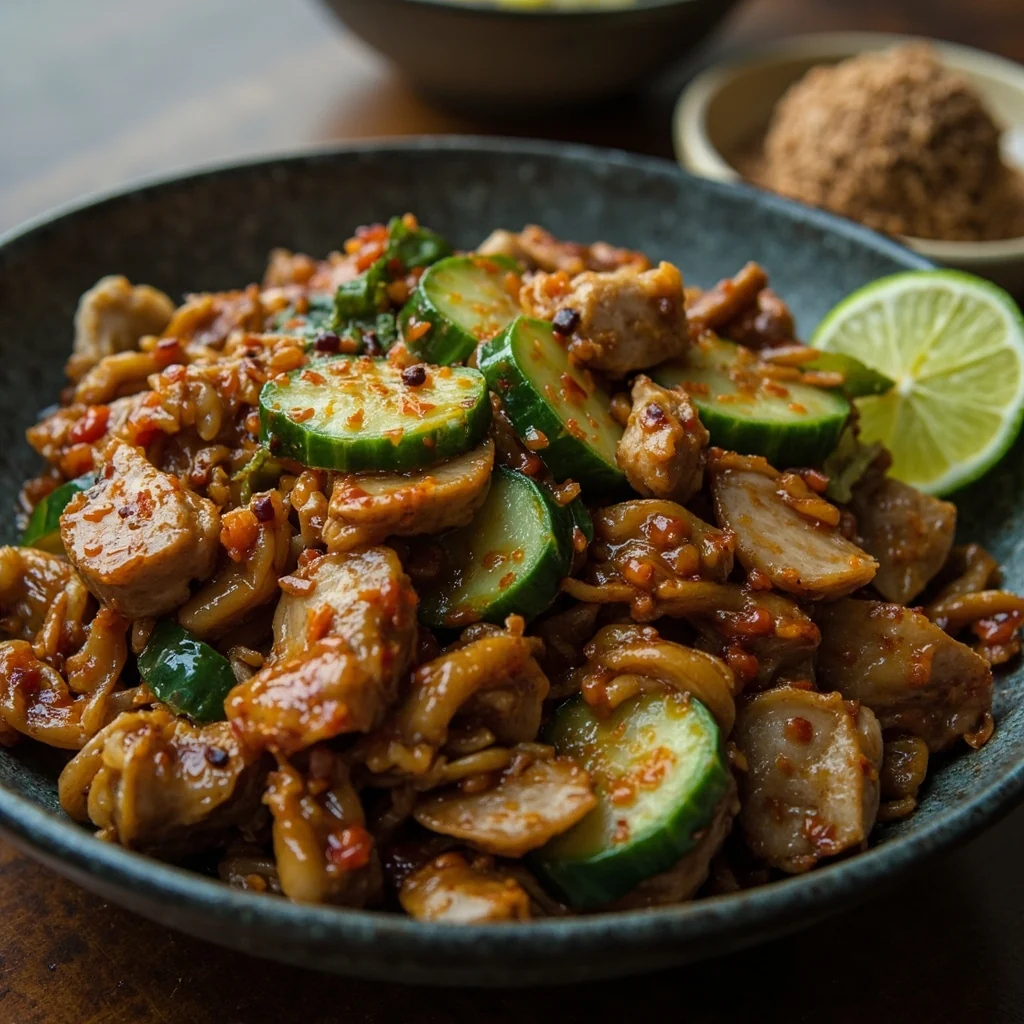 Porc au Poivre Noir avec Concombre