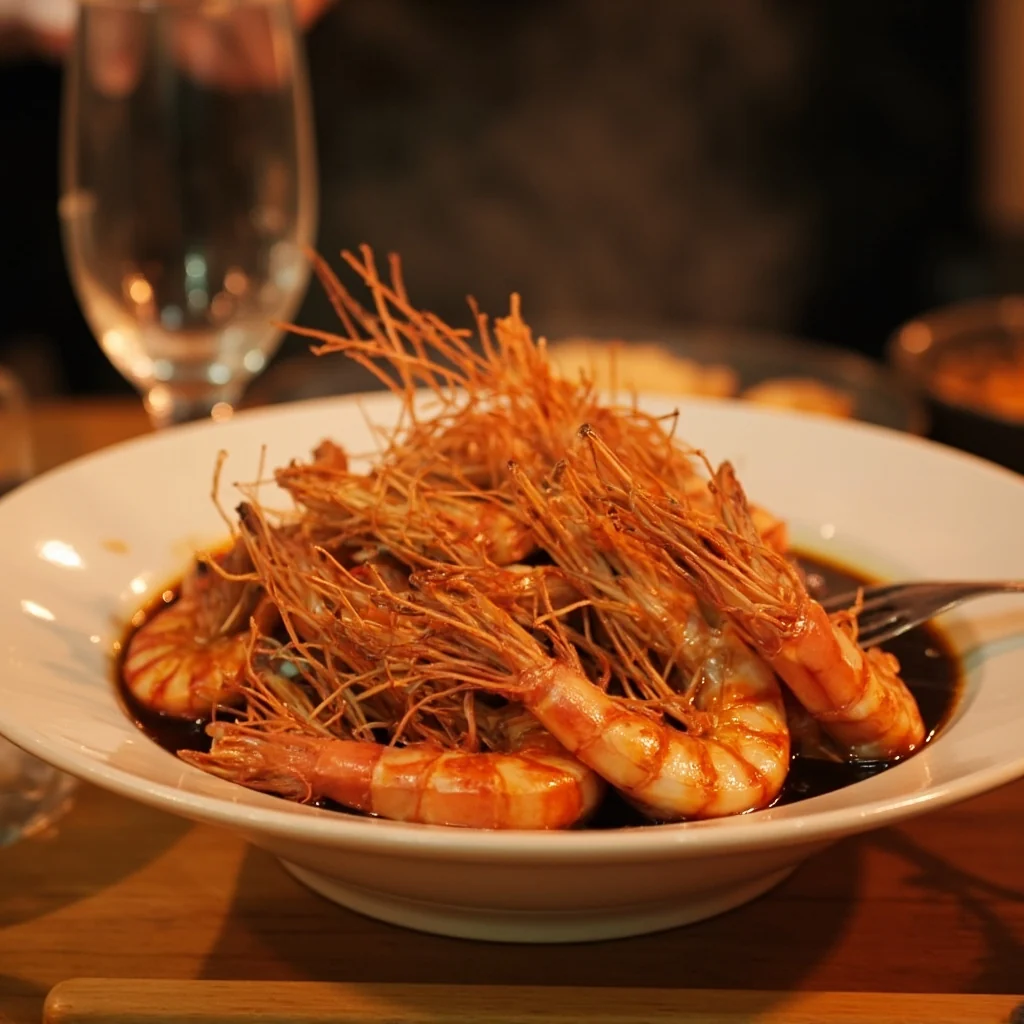 Crevettes braisées à l'huile