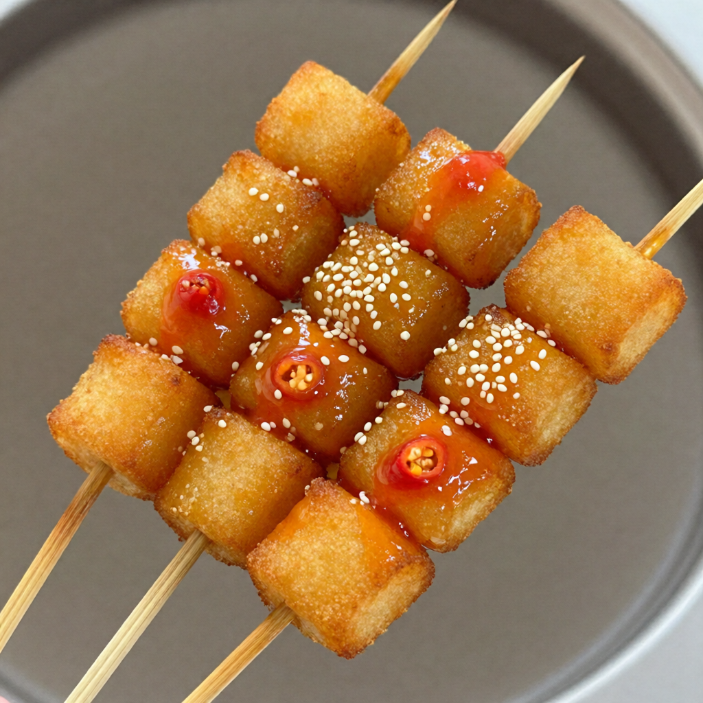 Brochettes de gâteaux de riz