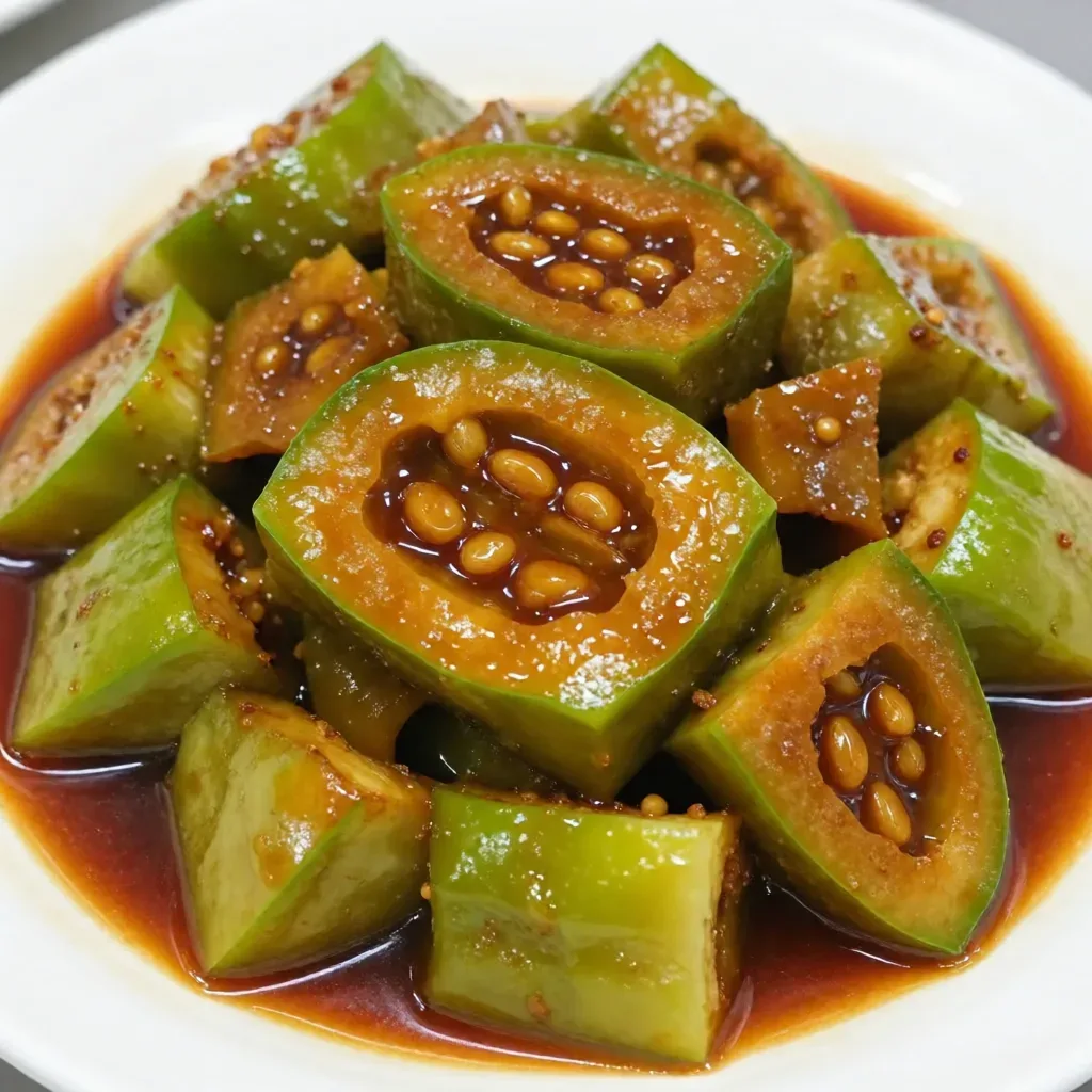 Melon amer braisé en sauce