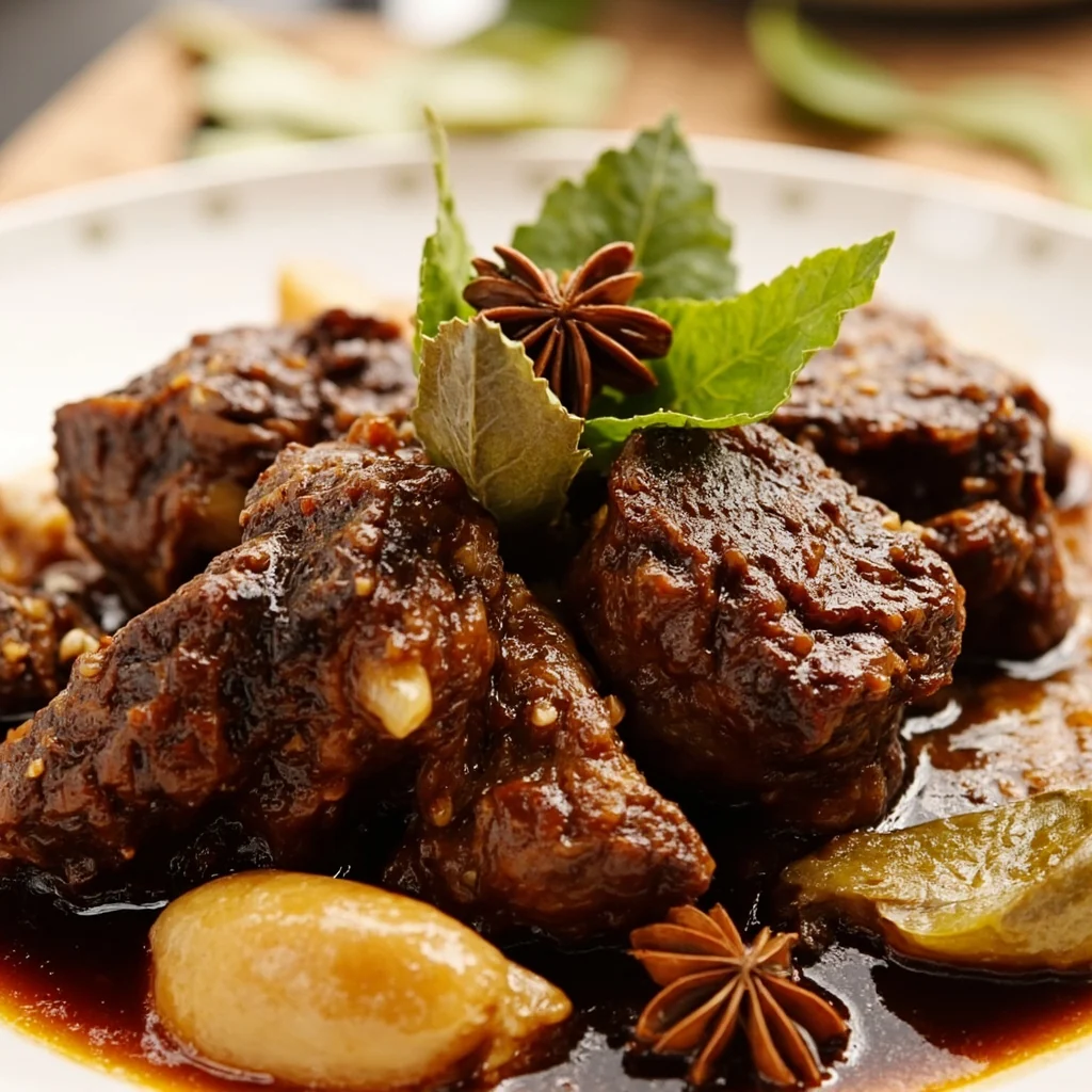 Jarret de bœuf braisé à la sauce soja