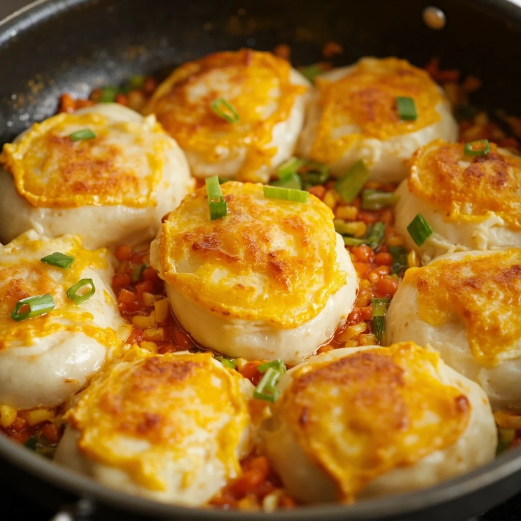 Mantou aux Œufs et Ciboulette Poêlés