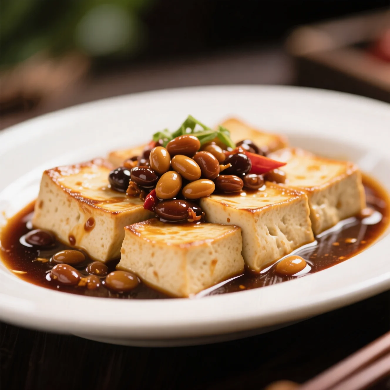 Tofu braisé dans une sauce soja savoureuse