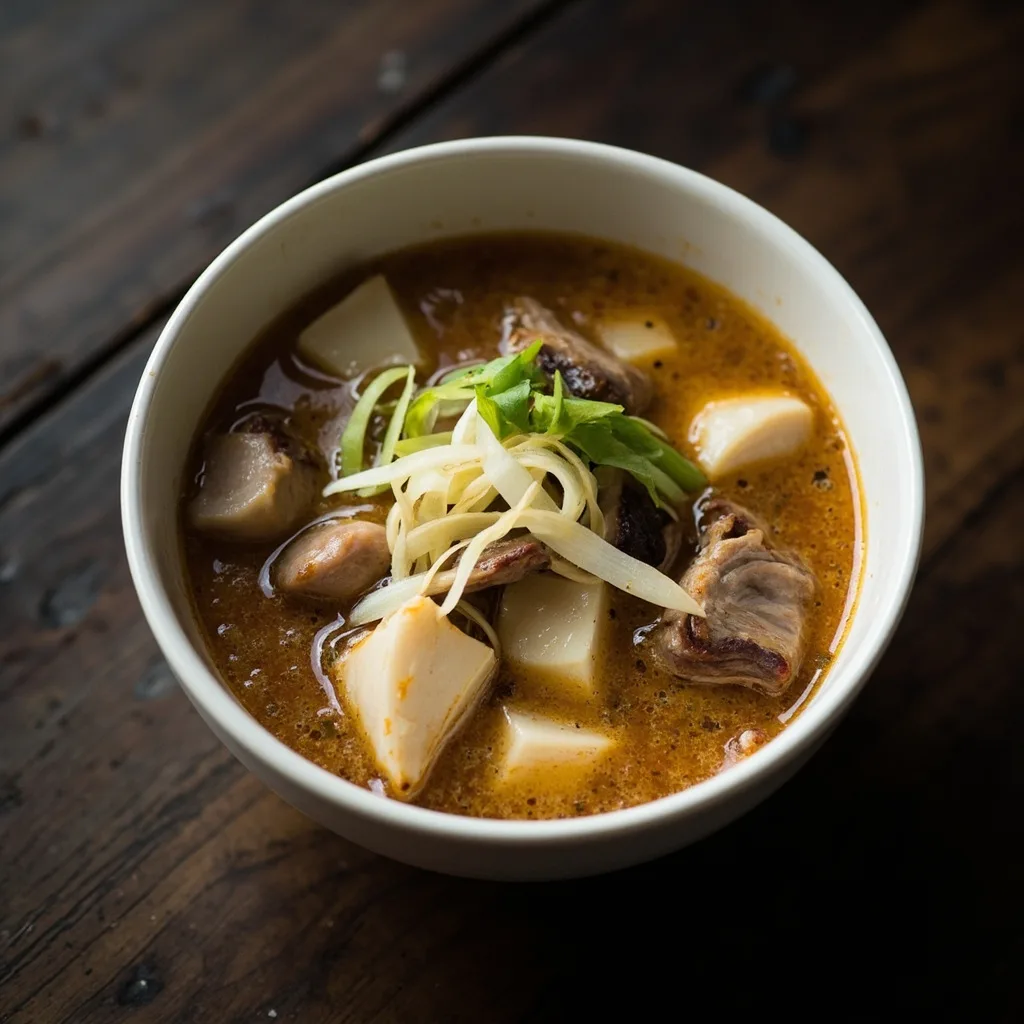 Sopa de pato salvaje y ñame
