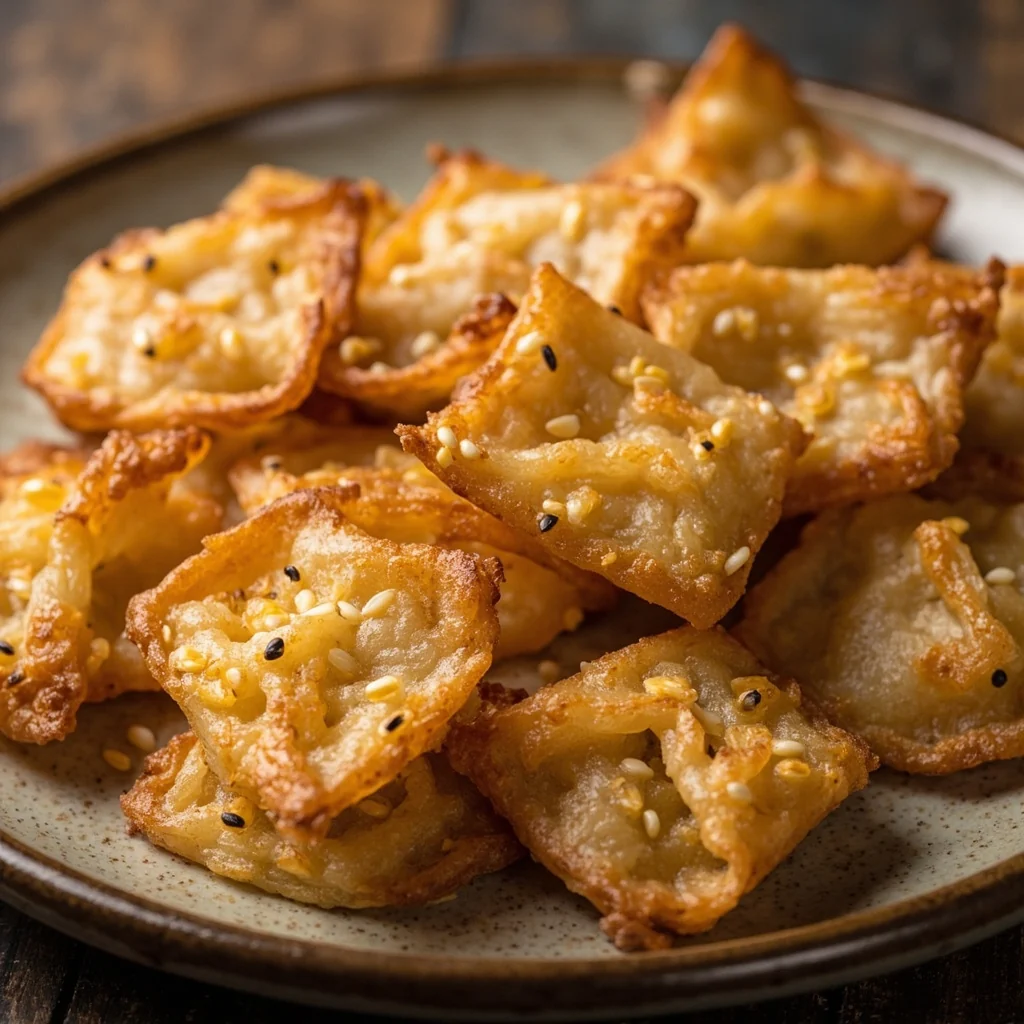 Croustilles de wontons au sésame