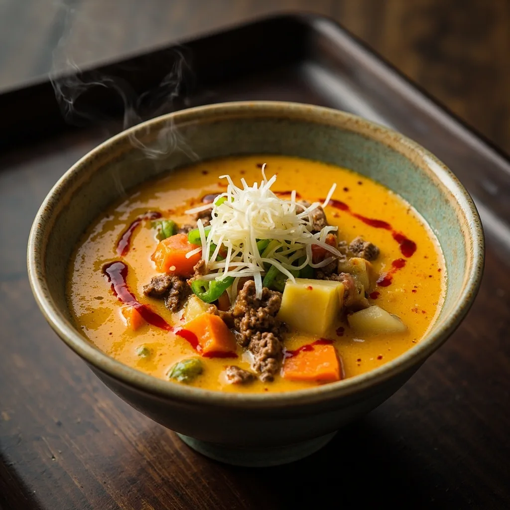 Spicy Cheeseburger Soup