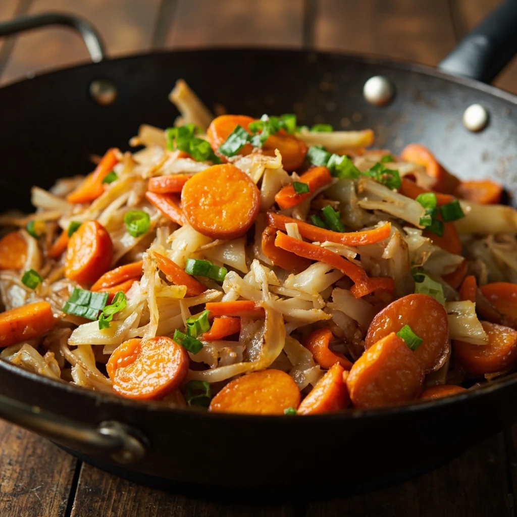 Sauté de patate douce et chou