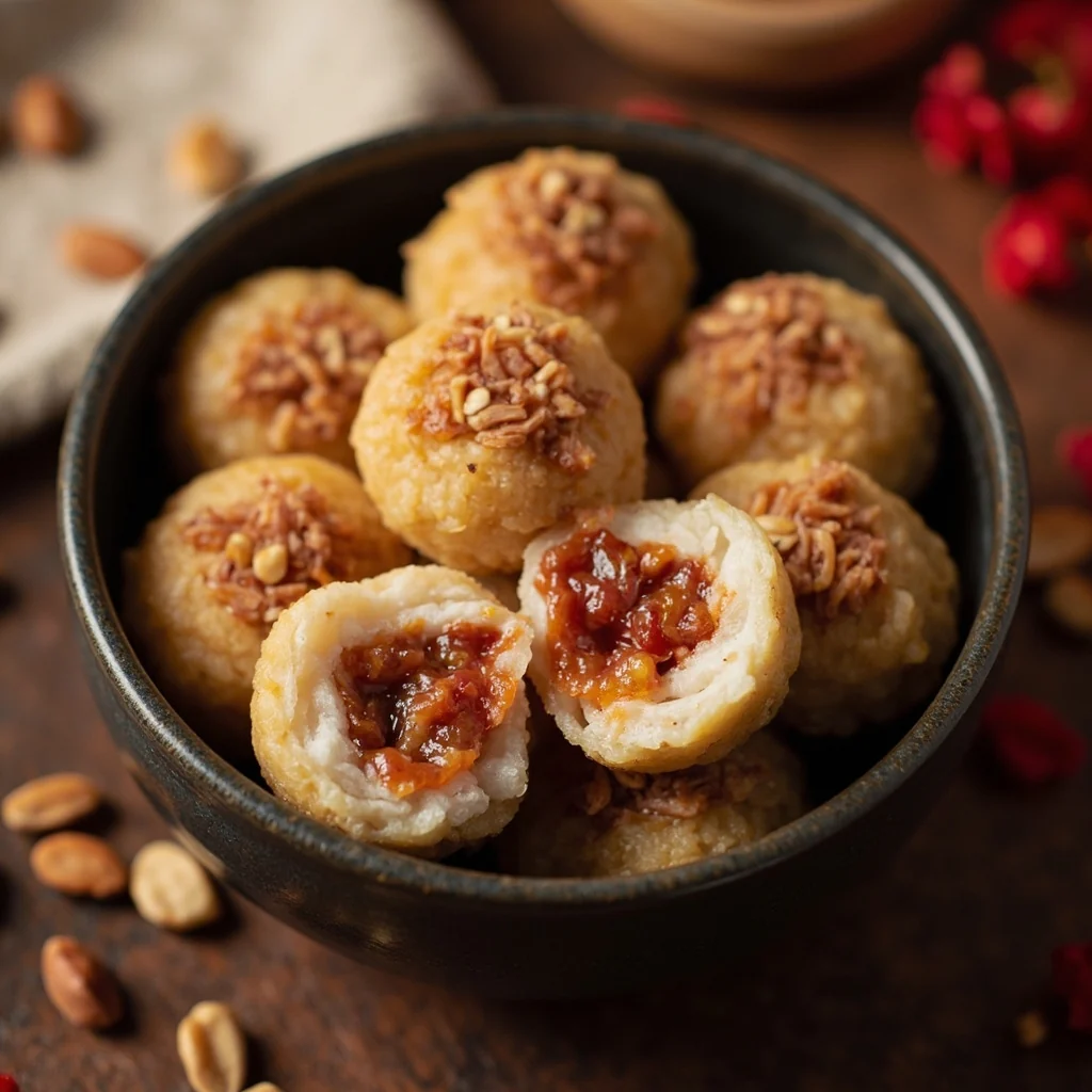 Boulettes de riz sucrées aux dattes et pignons de pin