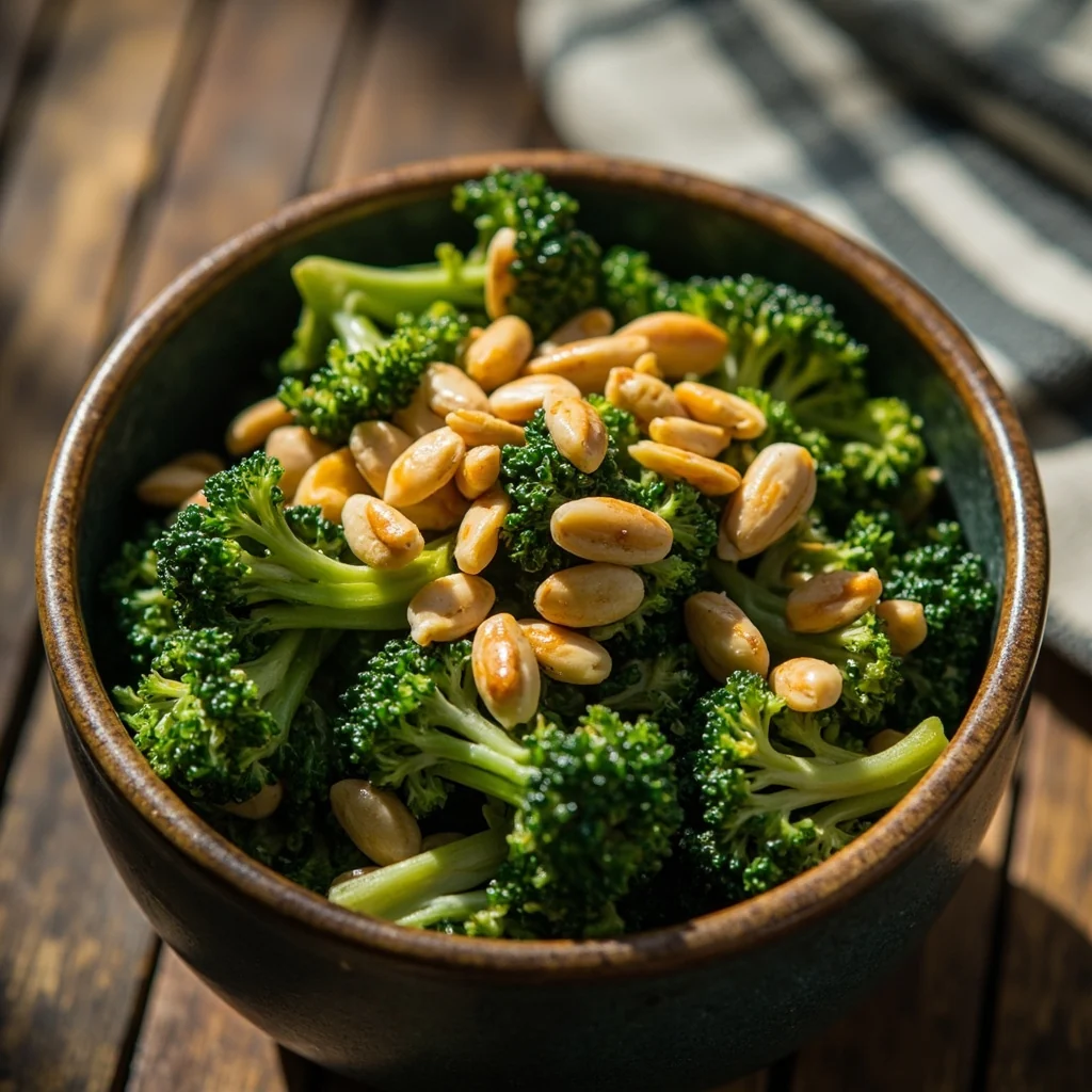 Salade de Gai Lan à la Moutarde et aux Pignons