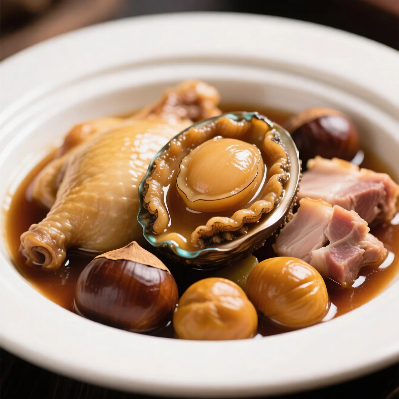 Ormeau braisé traditionnel dans son jus