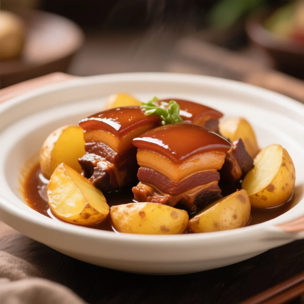 Poitrine de Porc Braisée aux Pommes de Terre