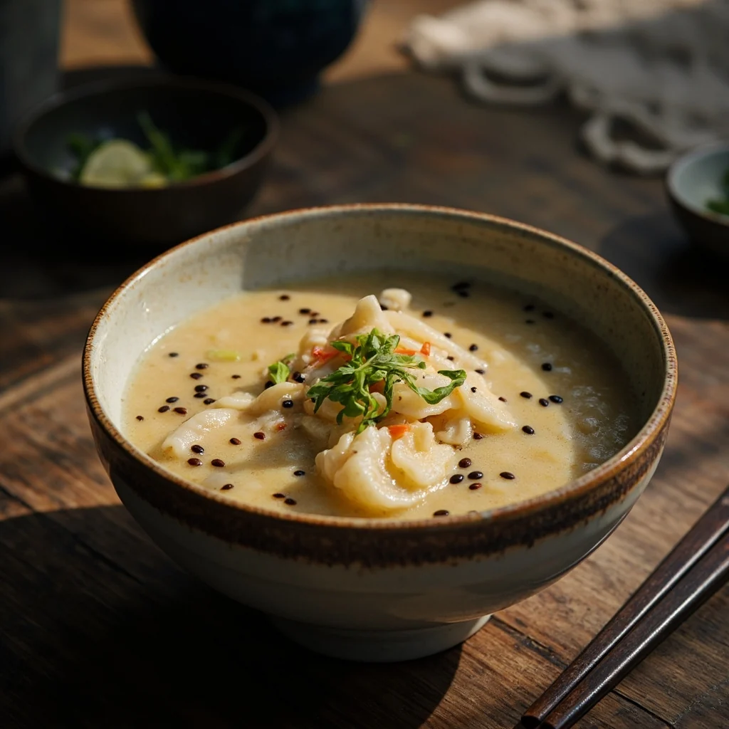 Congee de millet au sésame noir