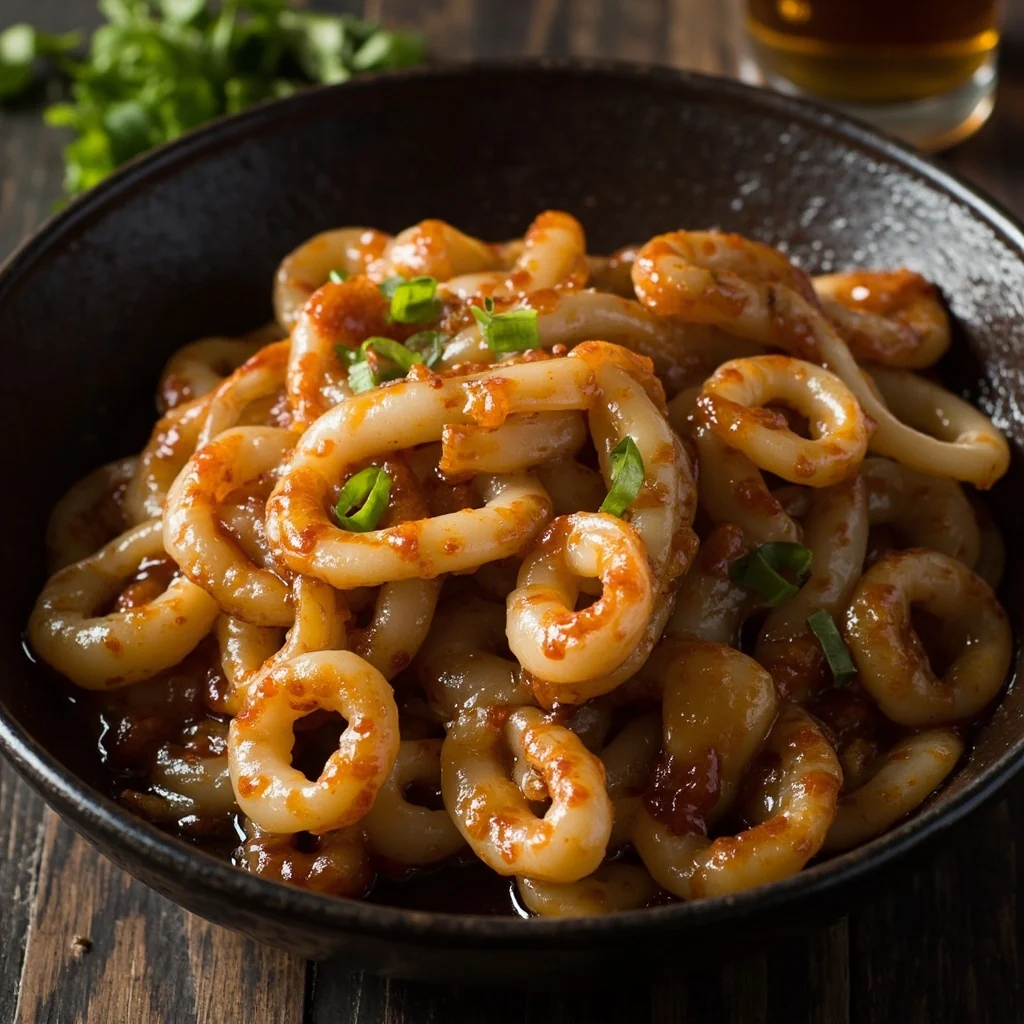 Calamars babies braisés à la sauce soja