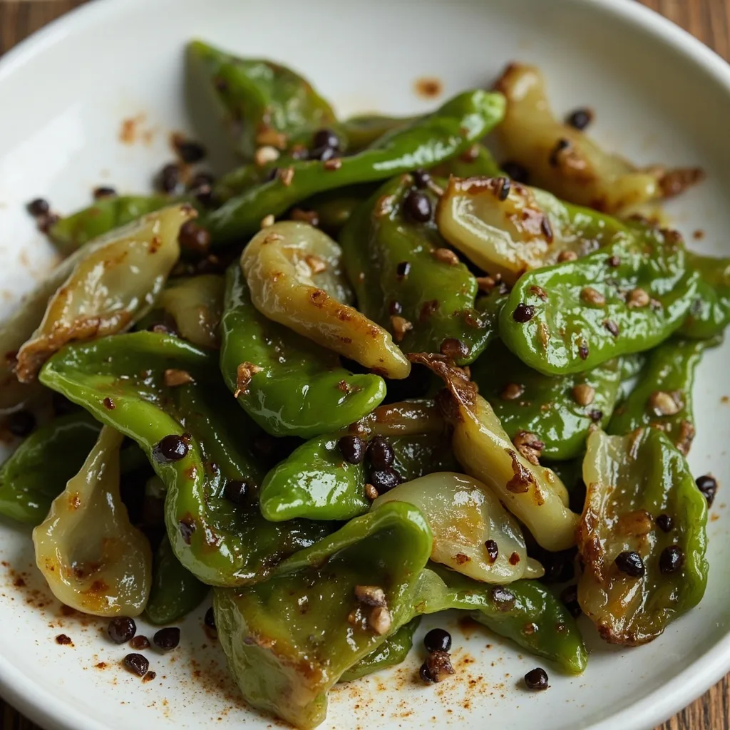 Poivrons verts à la peau de tigre