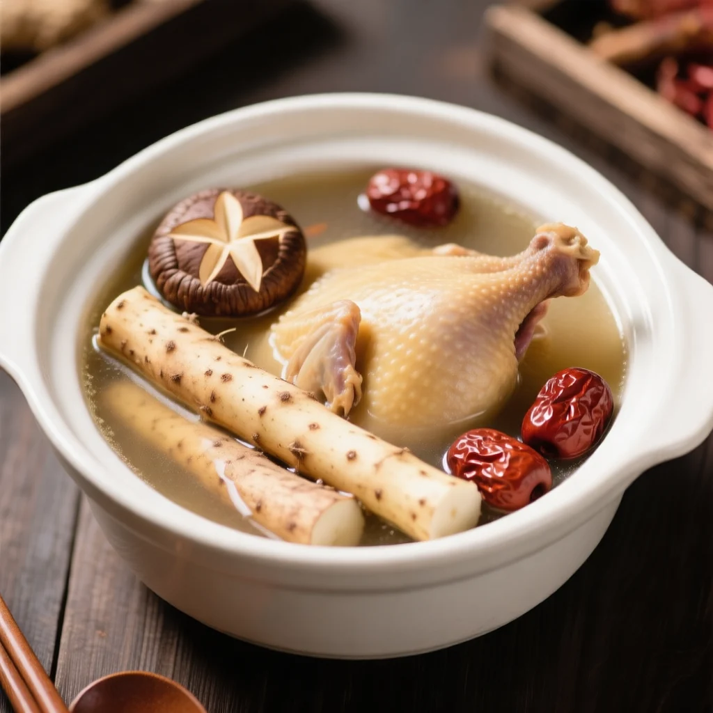 Soupe de patate douce chinoise et poulet fermier