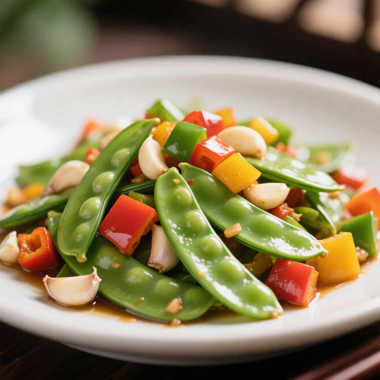 Pois Gourmands à l'Ail et au Poivron