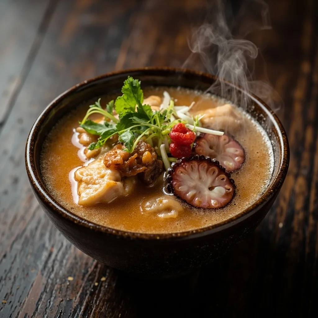 Oktopus- und Schweinefußsuppe