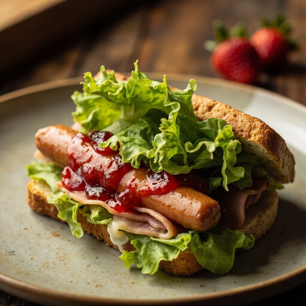 Lettuce and Ham Sandwich