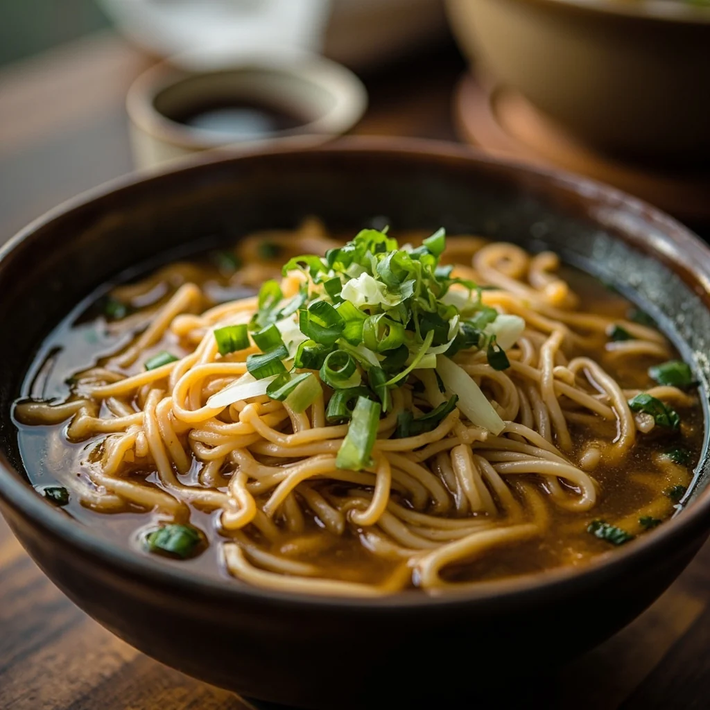 Soupe de nouilles à l'huile de ciboule