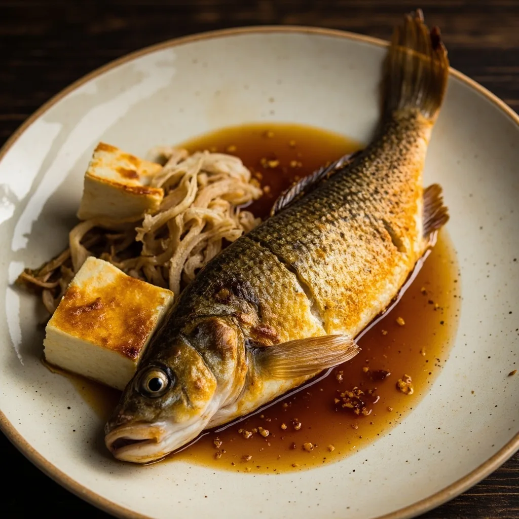 Carpe crucian avec du tofu