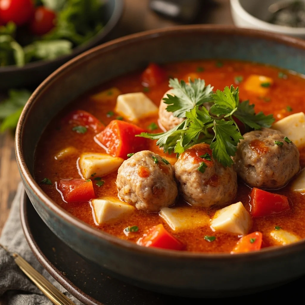 Soupe Rustique aux Tomates et au Tofu