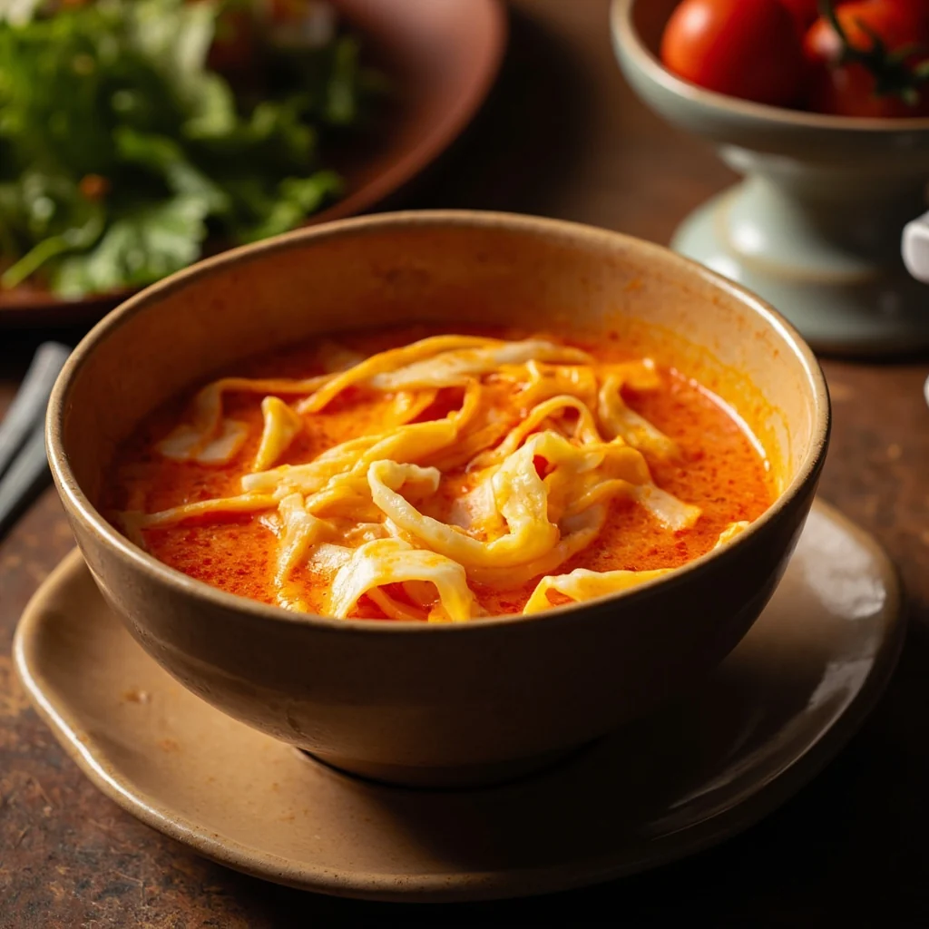 Soupe classique aux œufs et tomates