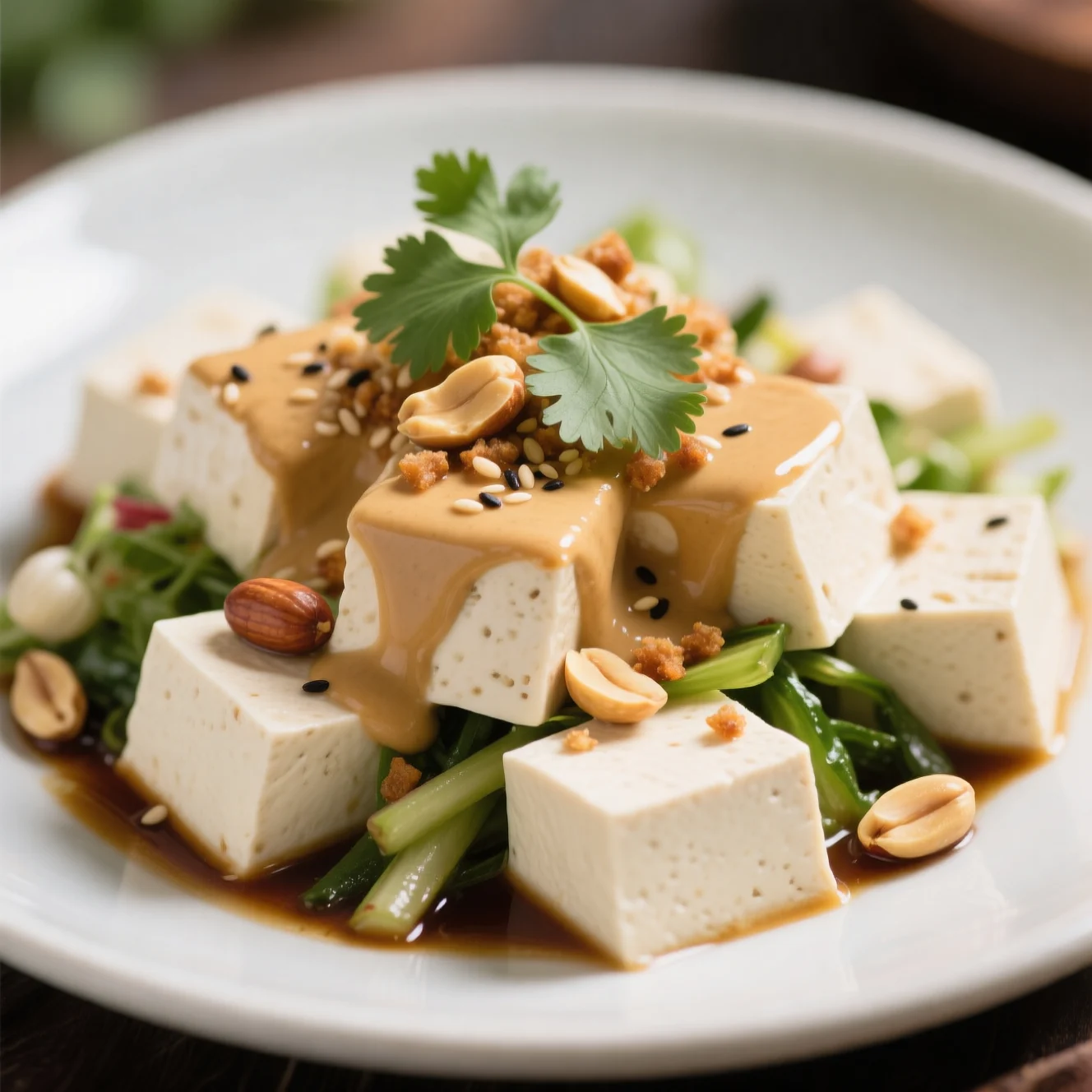 Salade de tofu au sésame froid