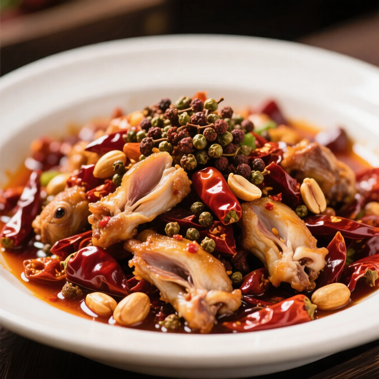 Lapin épicé du Sichuan aux piments séchés