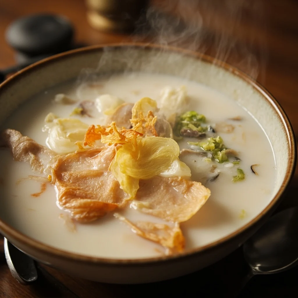 Soupe de riz à la peau de poisson