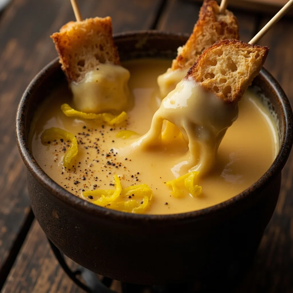 Swiss Cheese Fondue with Crusty Bread