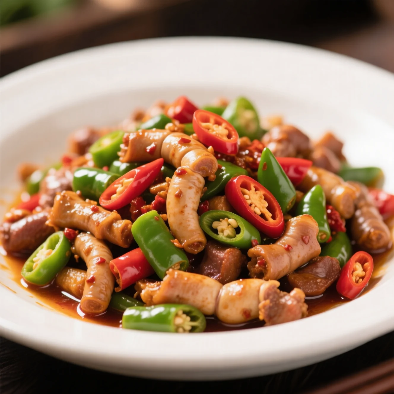 Tripes de porc sautées épicées