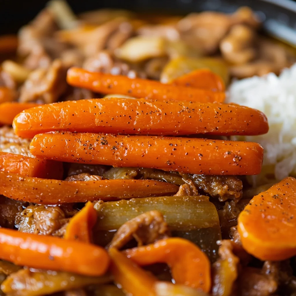 Carottes sautées à la viande