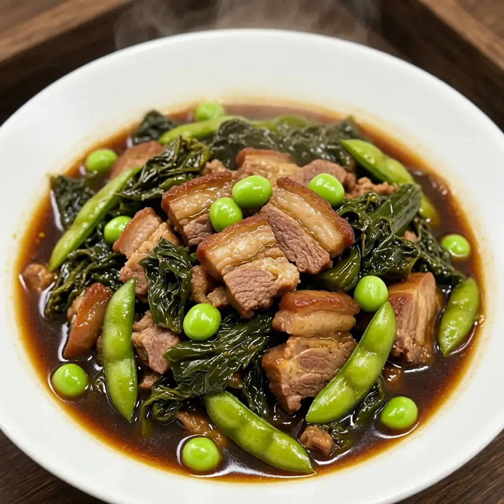 Steamed Pork with Preserved Mustard Greens