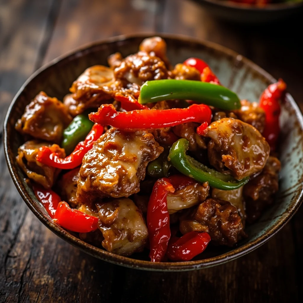 Rognons de Porc Épicés aux Poivrons