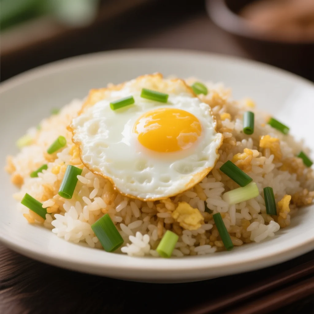Riz frit aux œufs et oignons verts