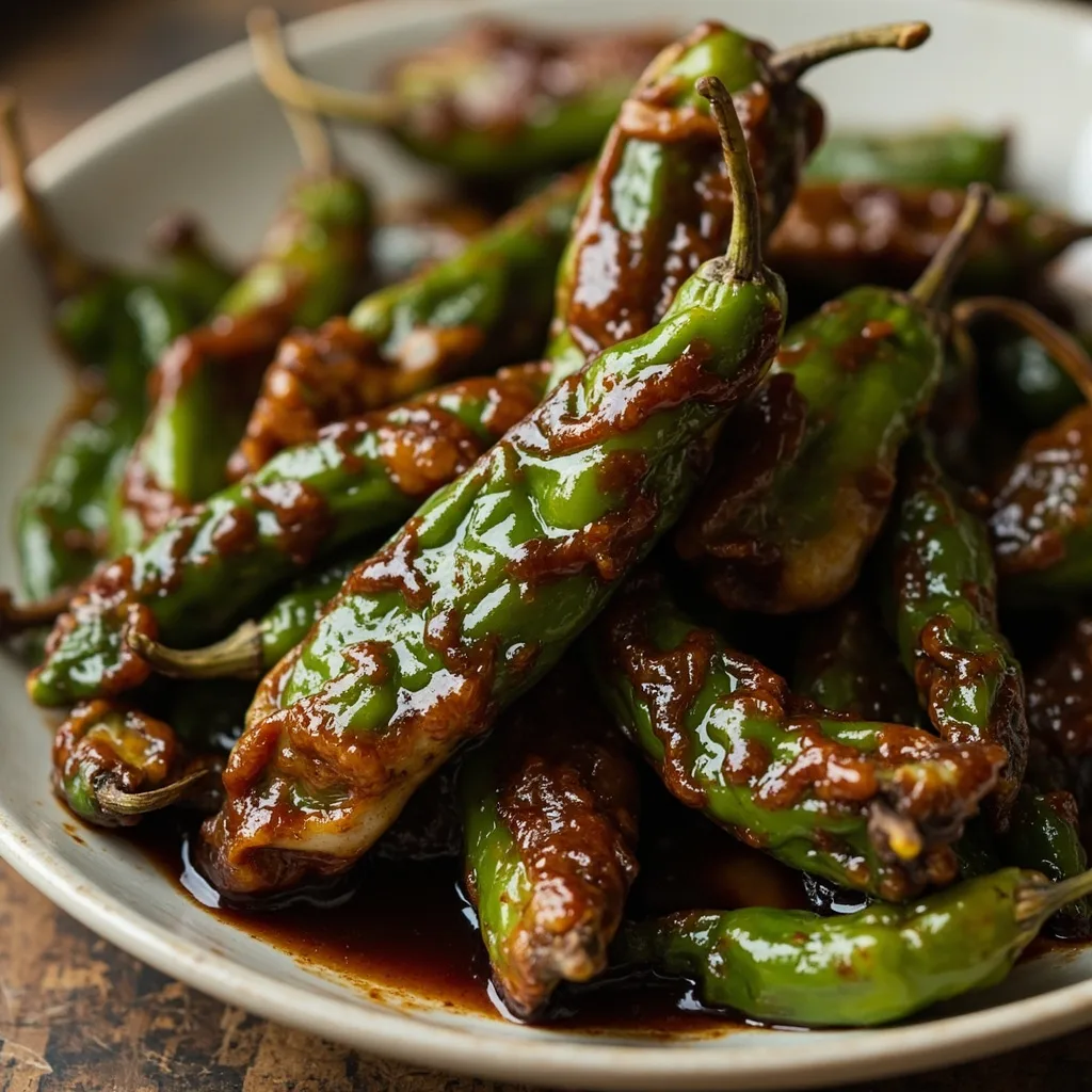 Poivrons verts sautés à la sauce d'huître