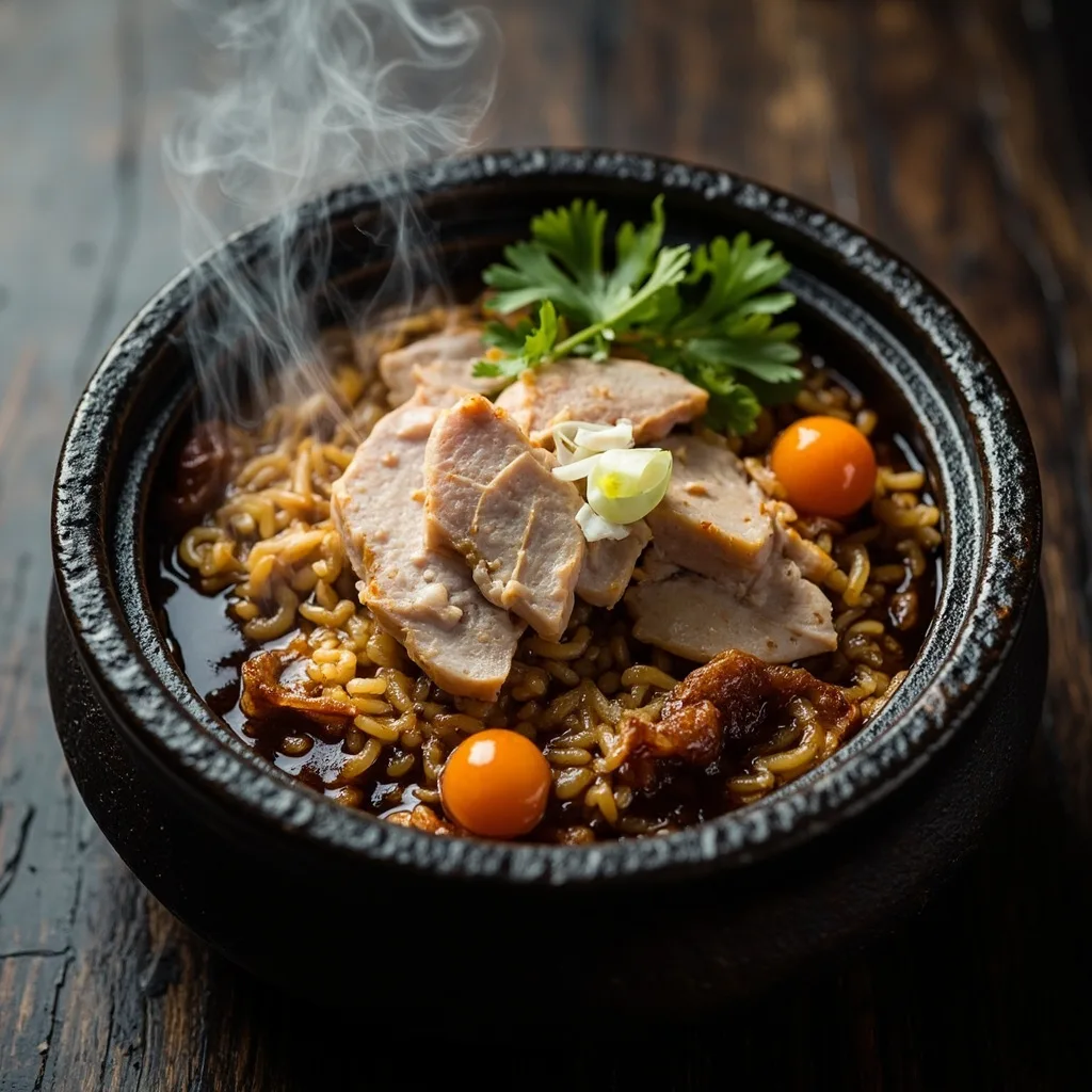 Salted Kumquat Pork Claypot Rice