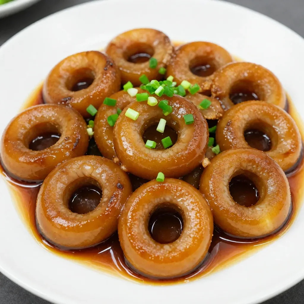 Anneaux d'intestin de porc braisés à la sauce rouge