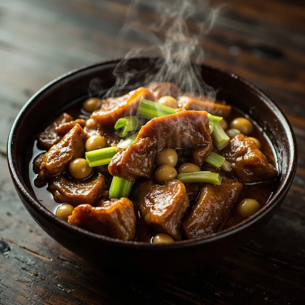 콩을 넣은 돼지발 조림
