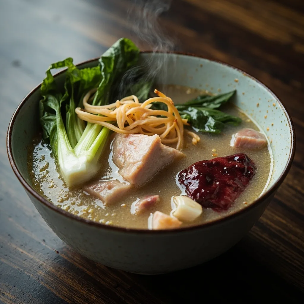 Soupe de sang de porc aux légumes