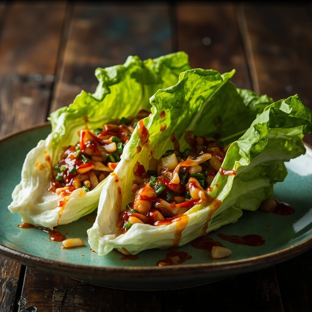 Lanières de laitue à la sauce huître et piment