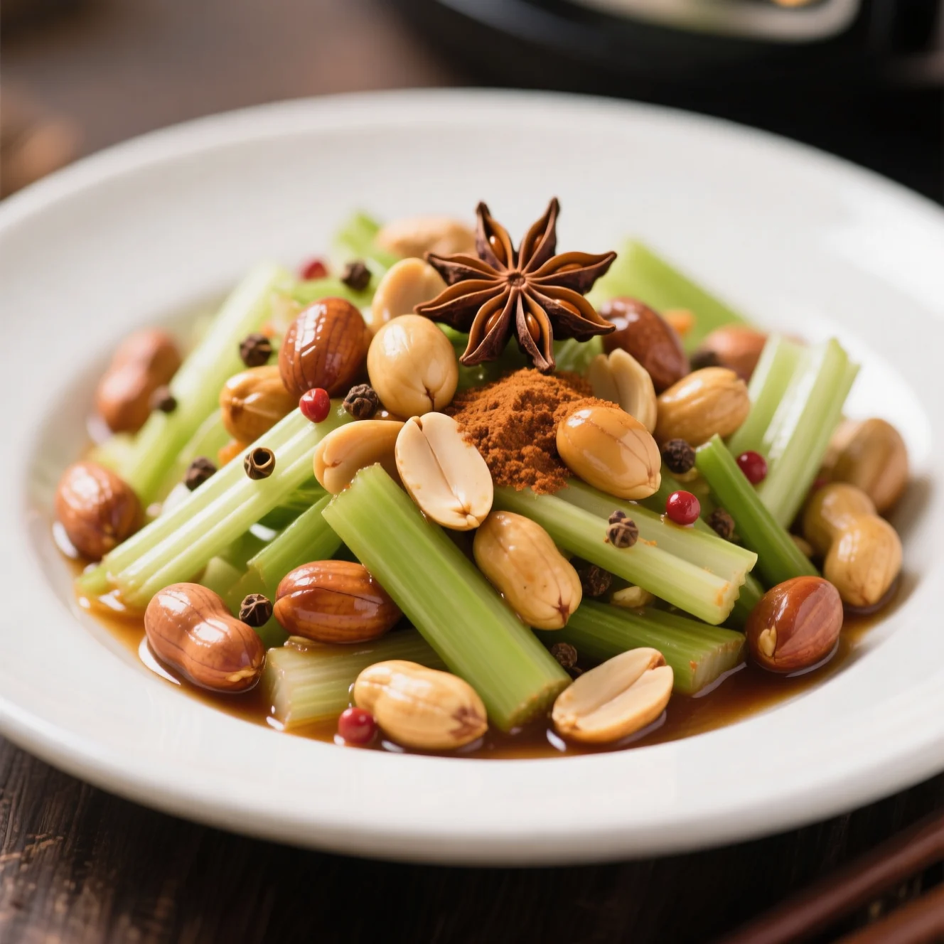 Salade d'arachides épicées au céleri