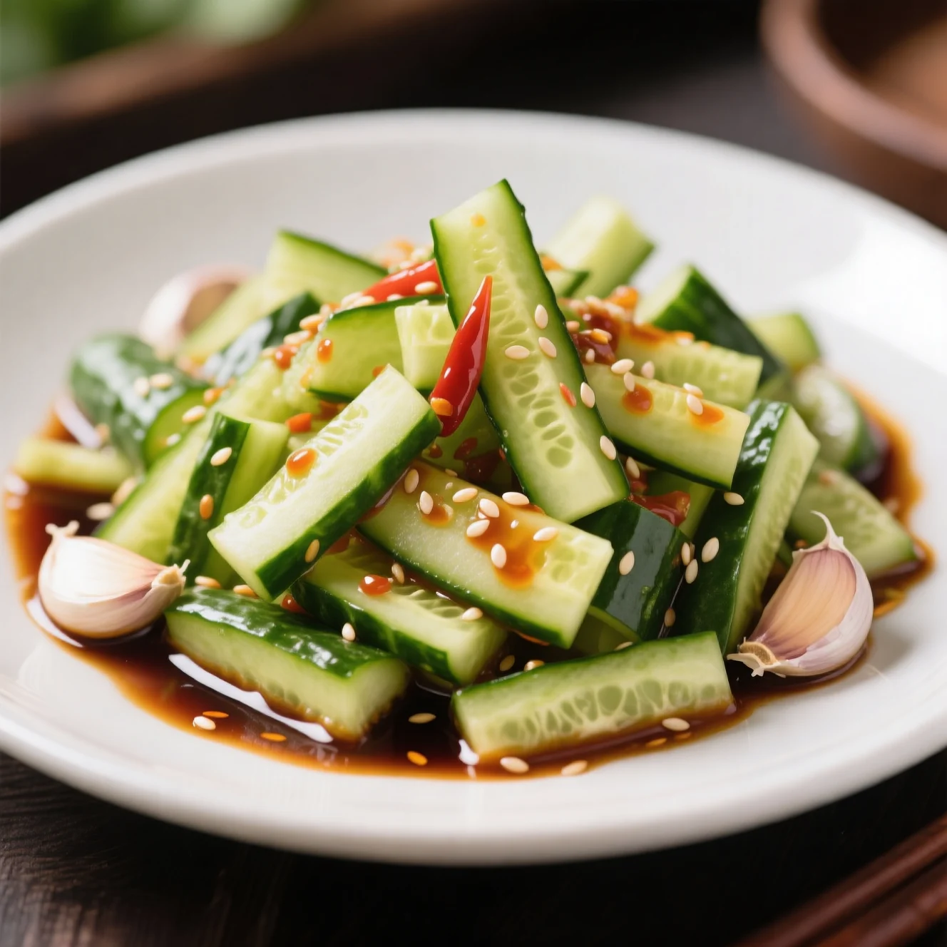 Salade de concombre à la sauce savoureuse
