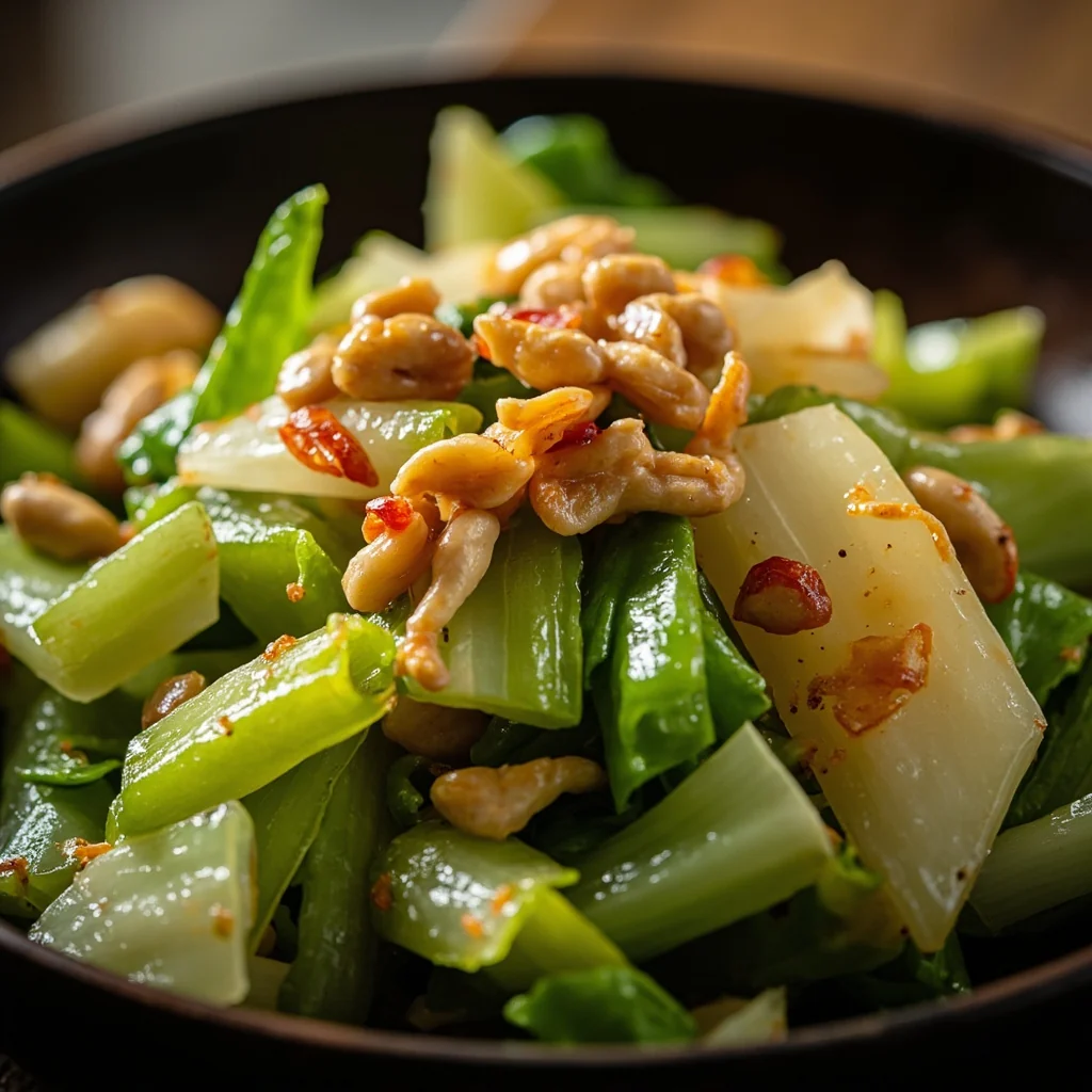 Céleri croquant aux arachides épicées